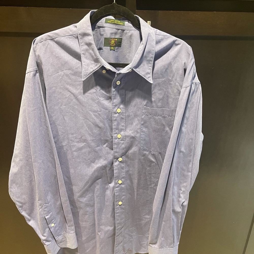 Club room collard long sleeve button down dress shirt casual
